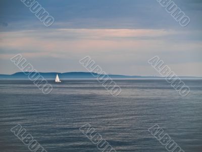 Lonely sailboat