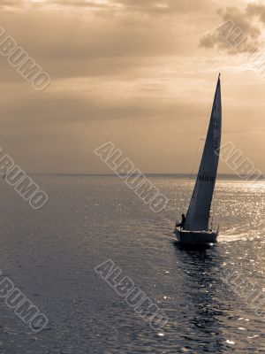 Lonely sailboat