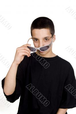 teenage boy with sunglasses