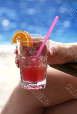 Cocktail with an orange