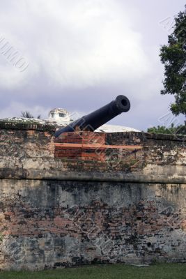 Wall and gun