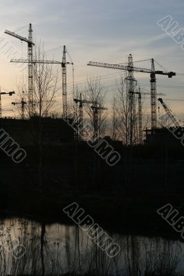 construction sunset