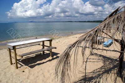 Table on the beach