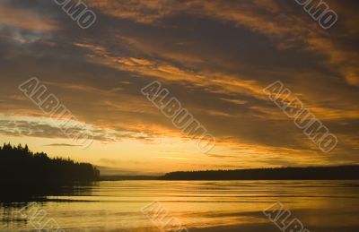 sunrise in White sea, Karelia, Russia