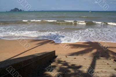 Staircase and beach