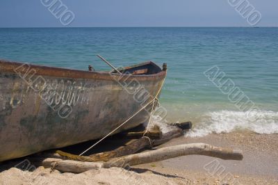 Fishing boat on beach