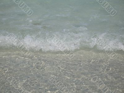 wave and sand  close up