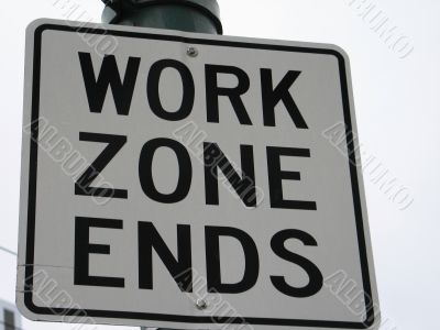 work zone ends sign