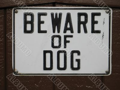 beware of dog sign