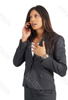 Beautiful businesswoman talking on cellphone