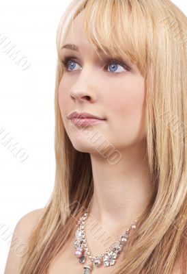 Portrait of beautiful blonde woman