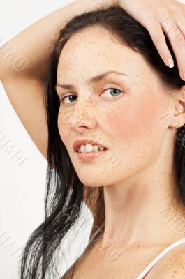 Portrait of beautiful brunette woman