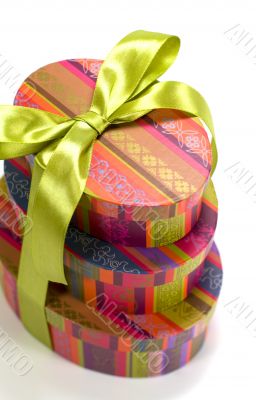pyramid of colorfull gift boxes