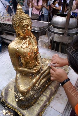 Buddha and hand