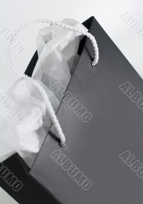 black paper shopping bag