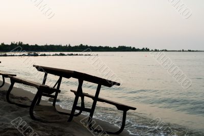 Picnic Table By The Lake