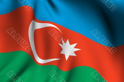 Rendered Azerbaijani Flag