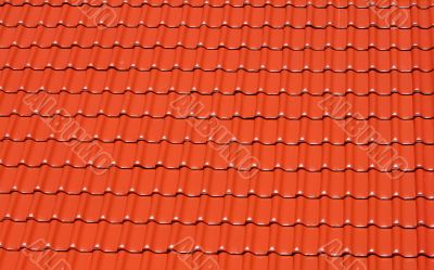 background made of bright red roofing tiles