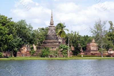 Stupa and lake
