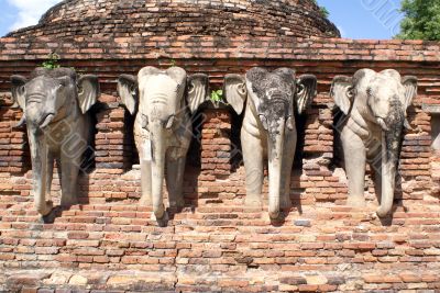 Elephants and stupa