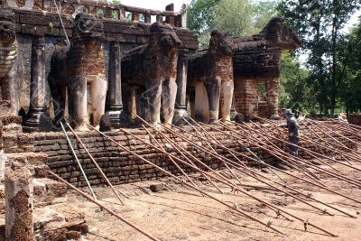 Elephants in wat Chang Lom