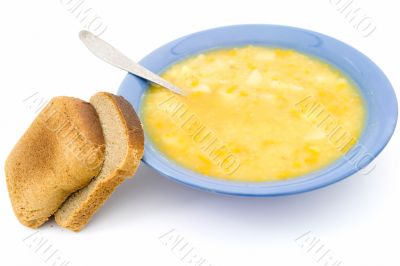 Plate with soup