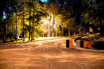 Night city park.