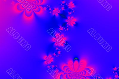 blue background with flower fractal
