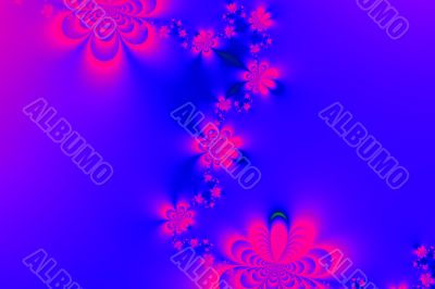 blue background with flower fractal
