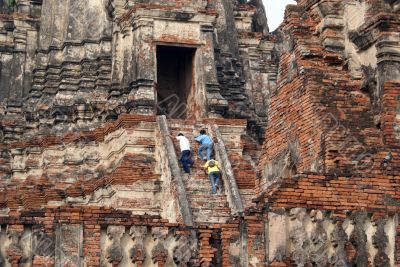 Staircase in wat Chai Wattanaram