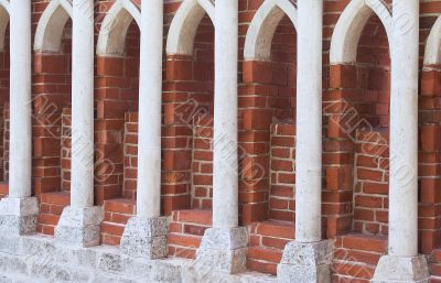 row of stone columns