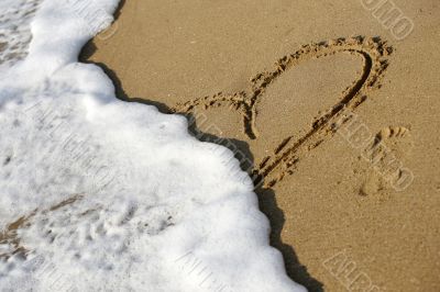 Heart on sand