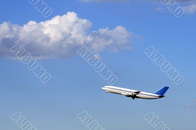 Passenger plane in the sky