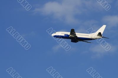 Passenger plane in the sky
