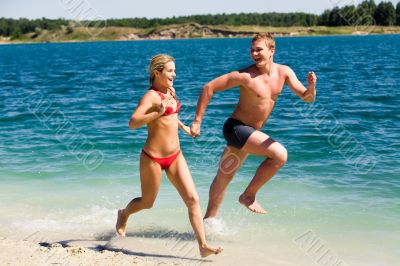 Run on the seashore