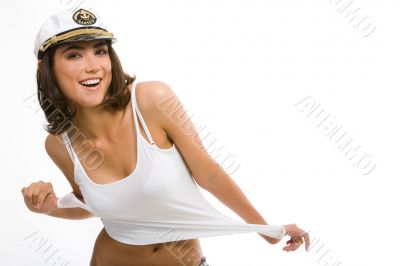 Teenager with peak-cap