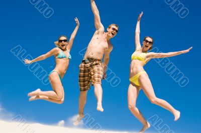 Joyful friends