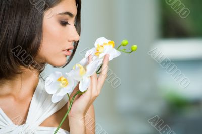 Woman with flower
