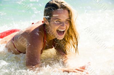 Woman doing splashes