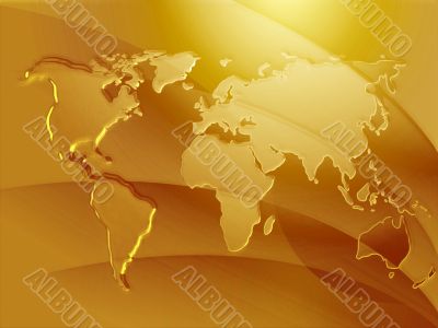 Embossed metal map