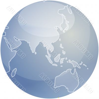 Map of Asia sphere