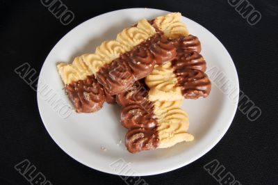 Butter cookies with chocolate