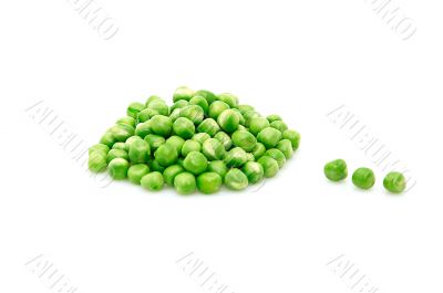 Green peas isolated on a whiteground.