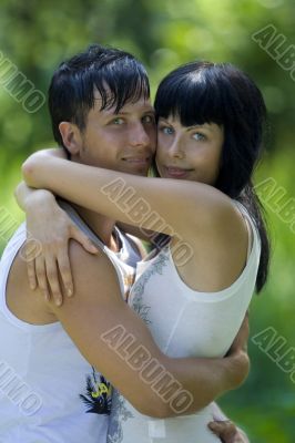 couple relax in the park