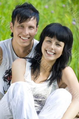 a young couple having fun in the park