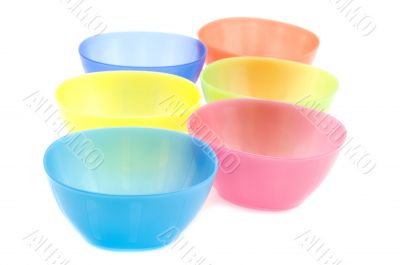 Plastic plates closeup