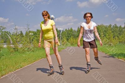 Women on roller skates