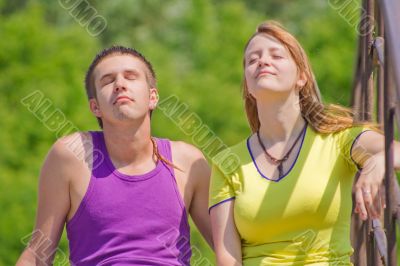 Man and woman outdoors