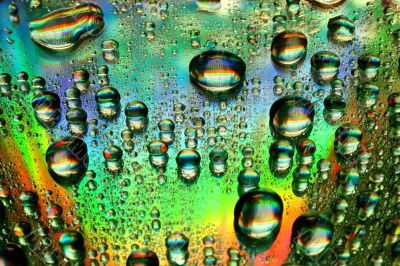multicolored waterdrops