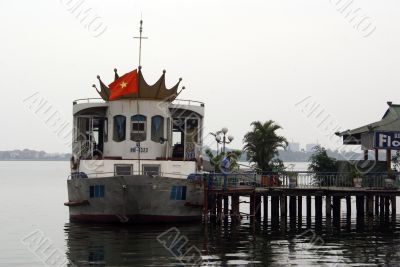 Ship on the lake